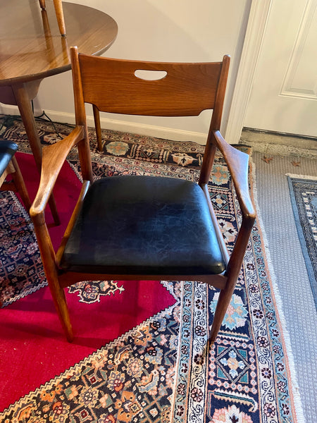 Midcentury Modern Walnut Dining Table & Six Chairs