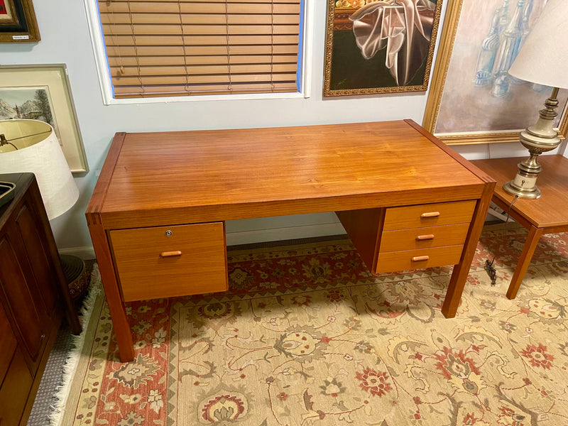 Large Teak Desk Bent Silberg Mobler Made in Denmark