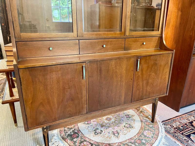 Midcentury Modern Walnut Petite China Cabinet from Kroehler