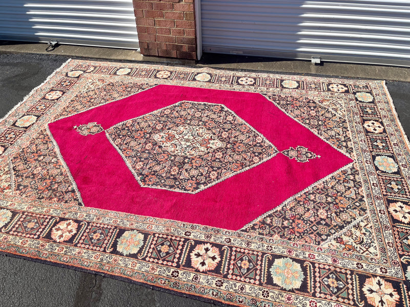 Large Red Oriental Hand-knotted Area Rug