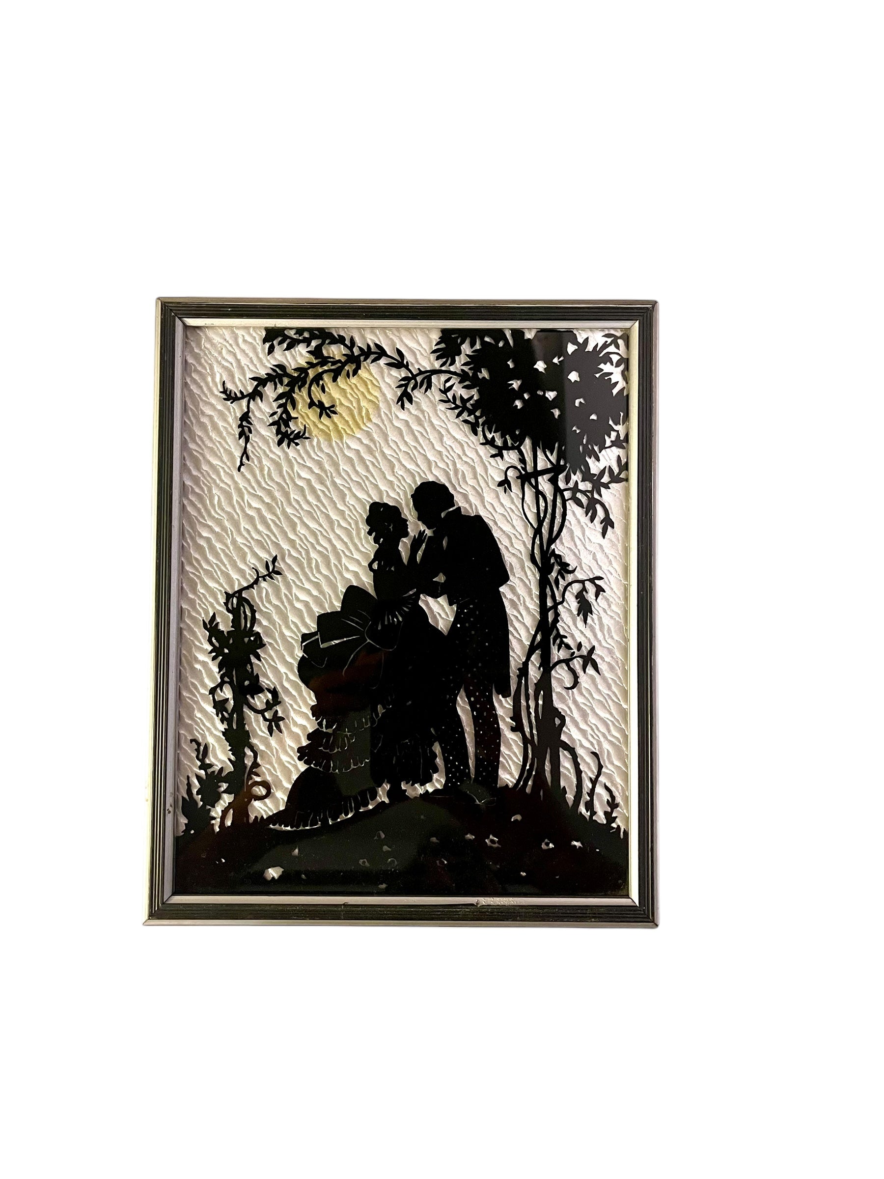 Vintage Silhouette Painted on Glass