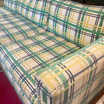 Vintage King Furniture Mfg Upholstered Green & Yellow Sofa