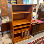 Jesper Scandinavian Modern Teak Record Cabinet/Bookshelf