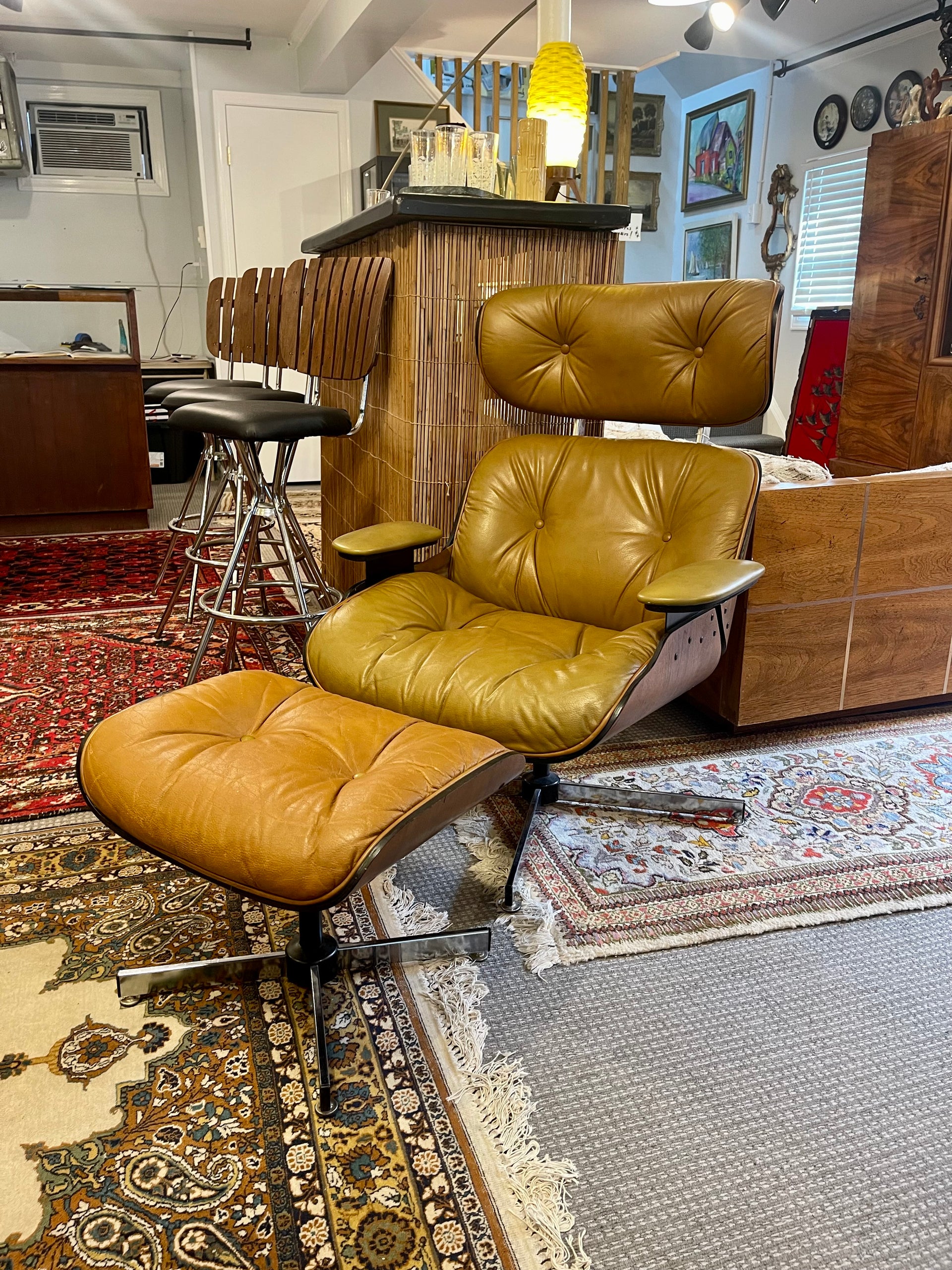 Vintage Eames Plycraft Lounge Chair and Ottoman