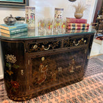 Vintage Black Lacquered Home Bar or Buffet