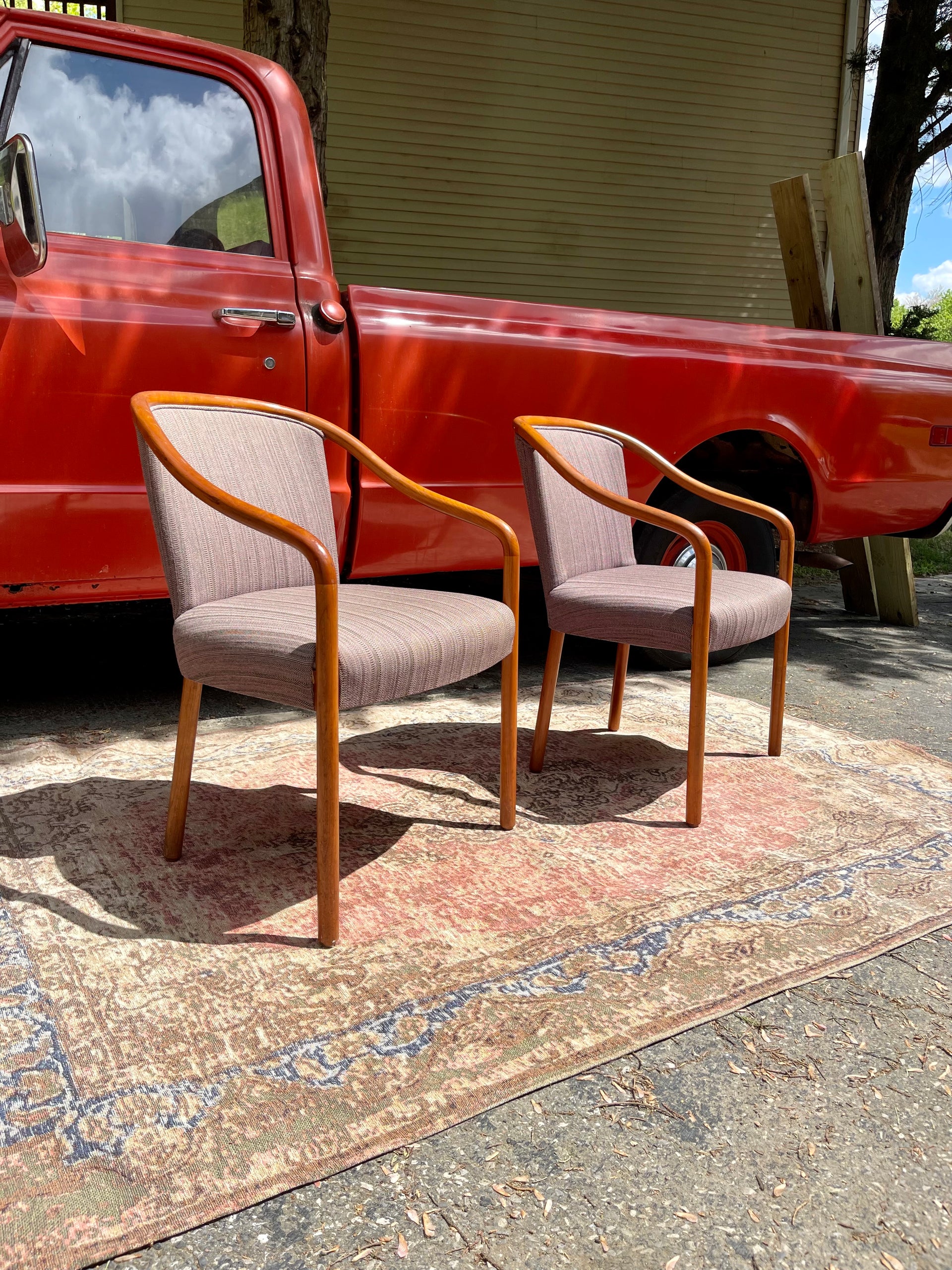 Vintage Ward Bennett for Brickel Furniture Designer Upholstered Chairs