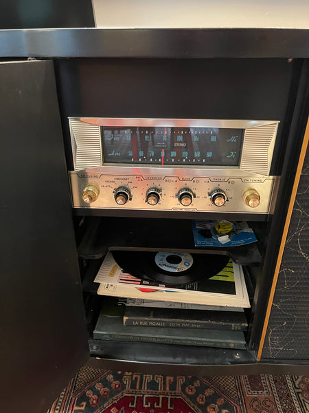 Midcentury Modern Olympic Dual-Stereo “The Jade” Record Console Model 7511