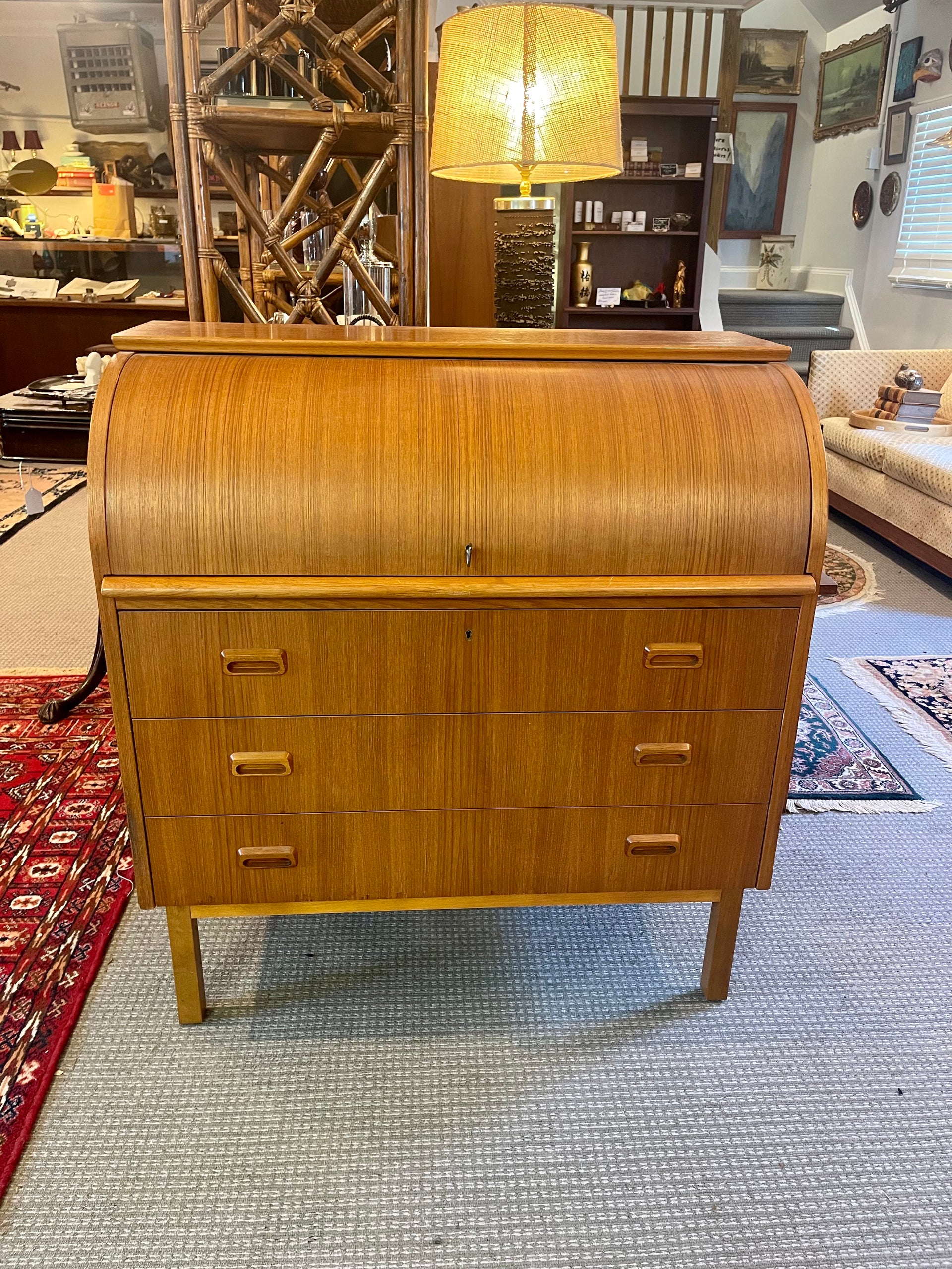 Scandinavian Modern Teak Secretary Desk by Egon Estergaard