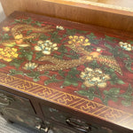 Petite Painted Asiatic Cabinet with Flower and Bird Motif