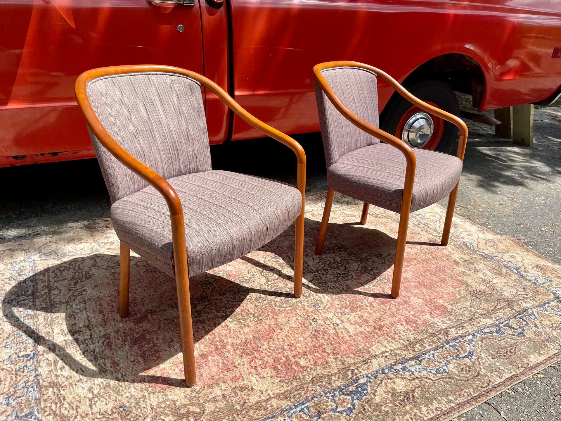 Vintage Ward Bennett for Brickel Furniture Designer Upholstered Chairs
