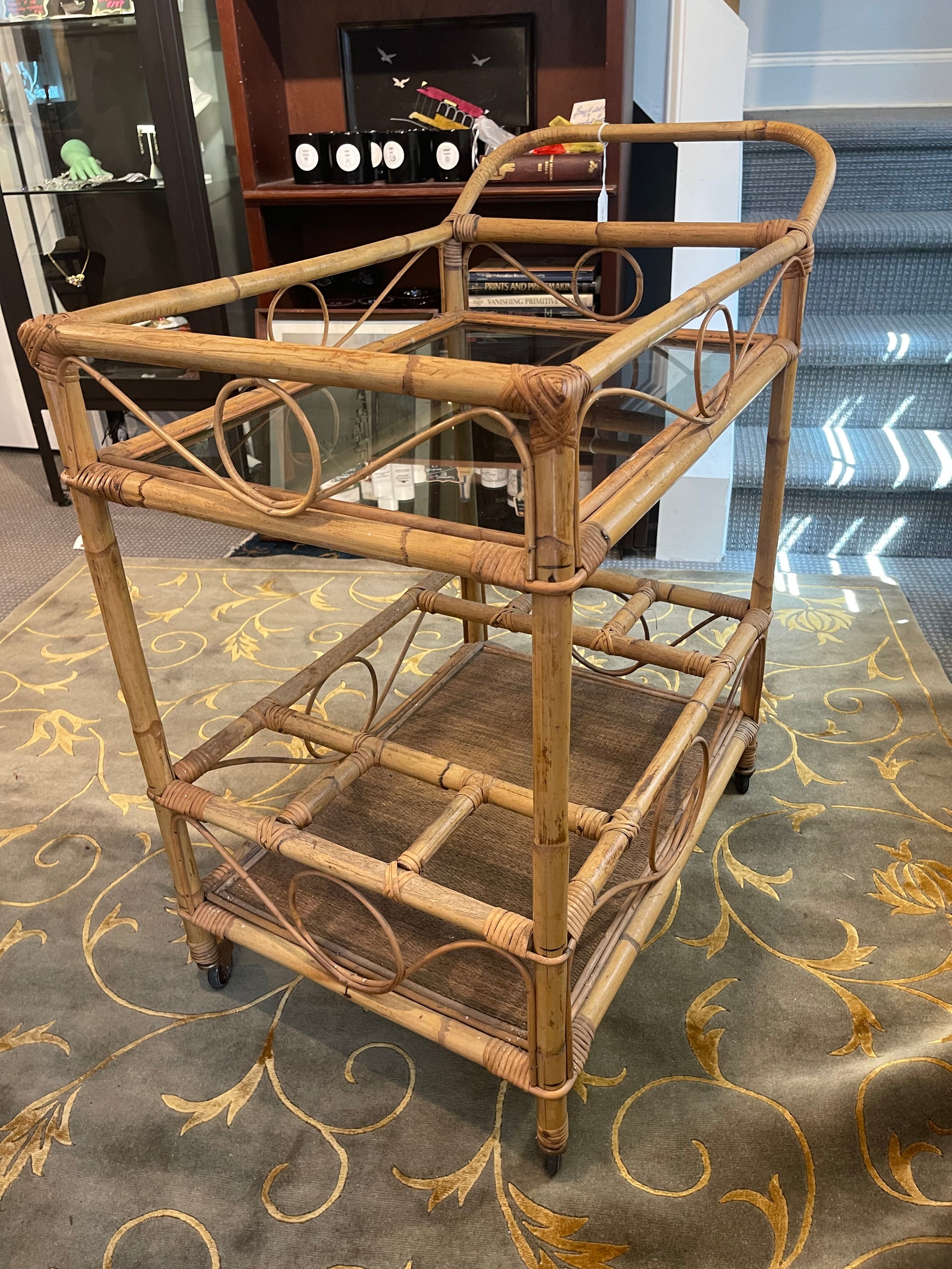 Bamboo MCM Bar Cart