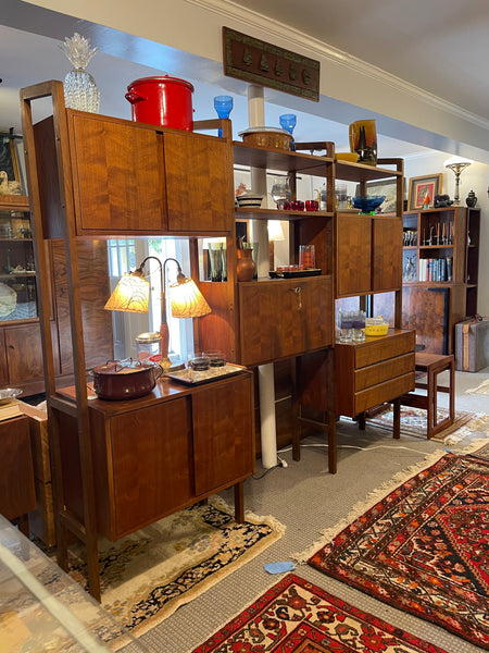 Scandinavian Modern-Style Modular Teak Wall Unit