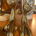 Pair of MCM Brass Cats