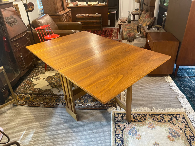 Midcentury Modern Walnut Folding Dining Table