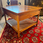 Midcentury Modern Rosewood & Rattan Side Table by Lane Furniture