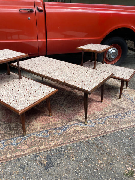 Midcentury Modern Mosaic Tile Coffee Table
