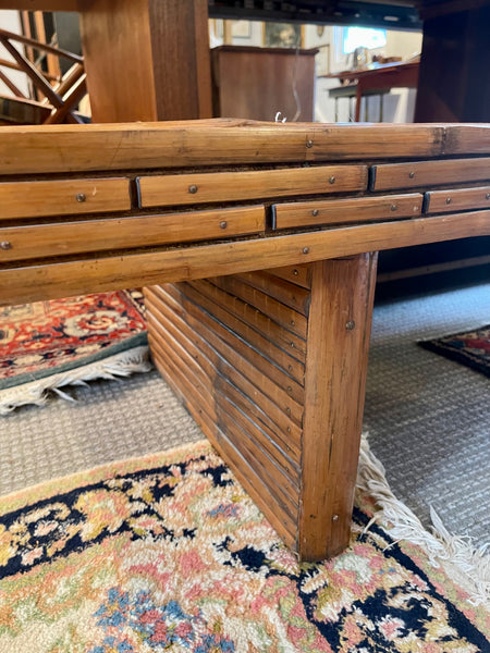 Vintage Handmade Bamboo Bench