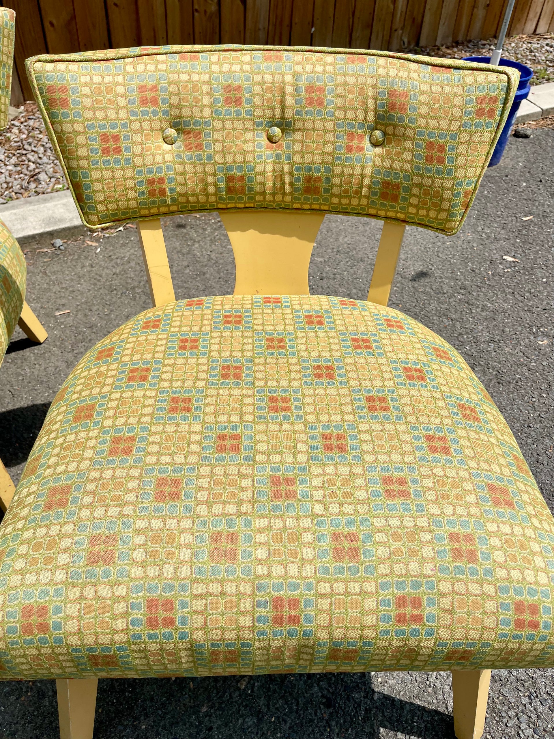 Groovy Midcentury Modern Low Upholstered Chairs