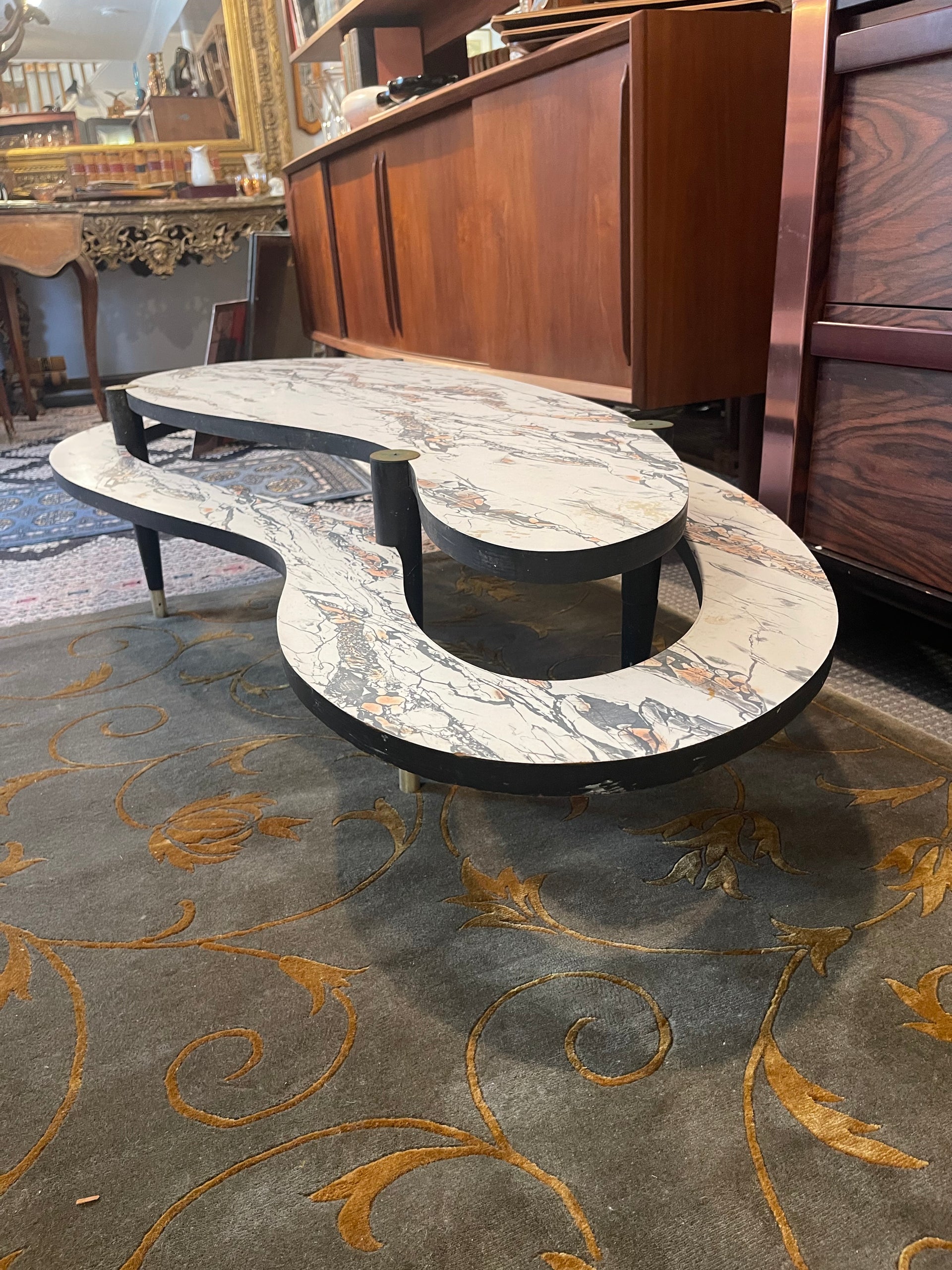 Midcentury Modern Two-Tiered Kidney Bean Coffee Table
