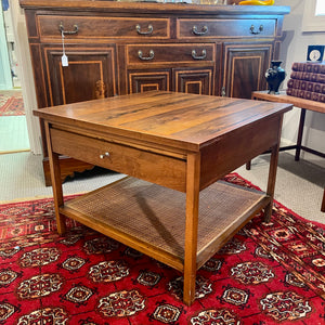 Midcentury Modern Rosewood & Rattan Side Table by Lane Furniture