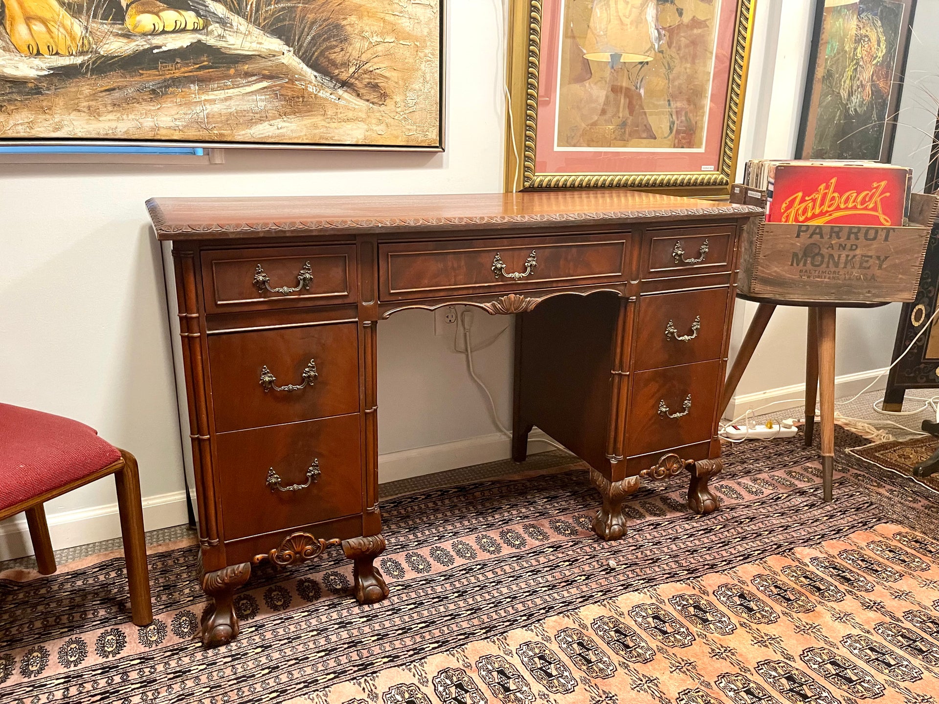Antique Georgian-Style Mahogany Desk