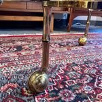 Hollywood Regency Style Brass and Glass Two Tiered Bar Cart