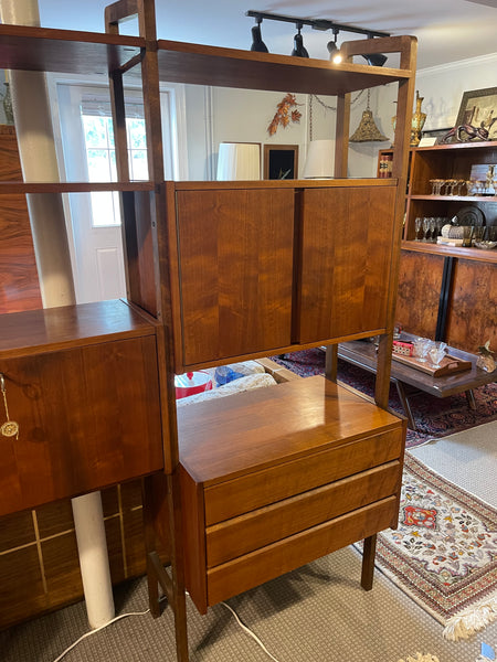 Scandinavian Modern-Style Modular Teak Wall Unit