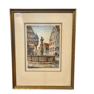 Rothenburg Signed and Colored Lithograph