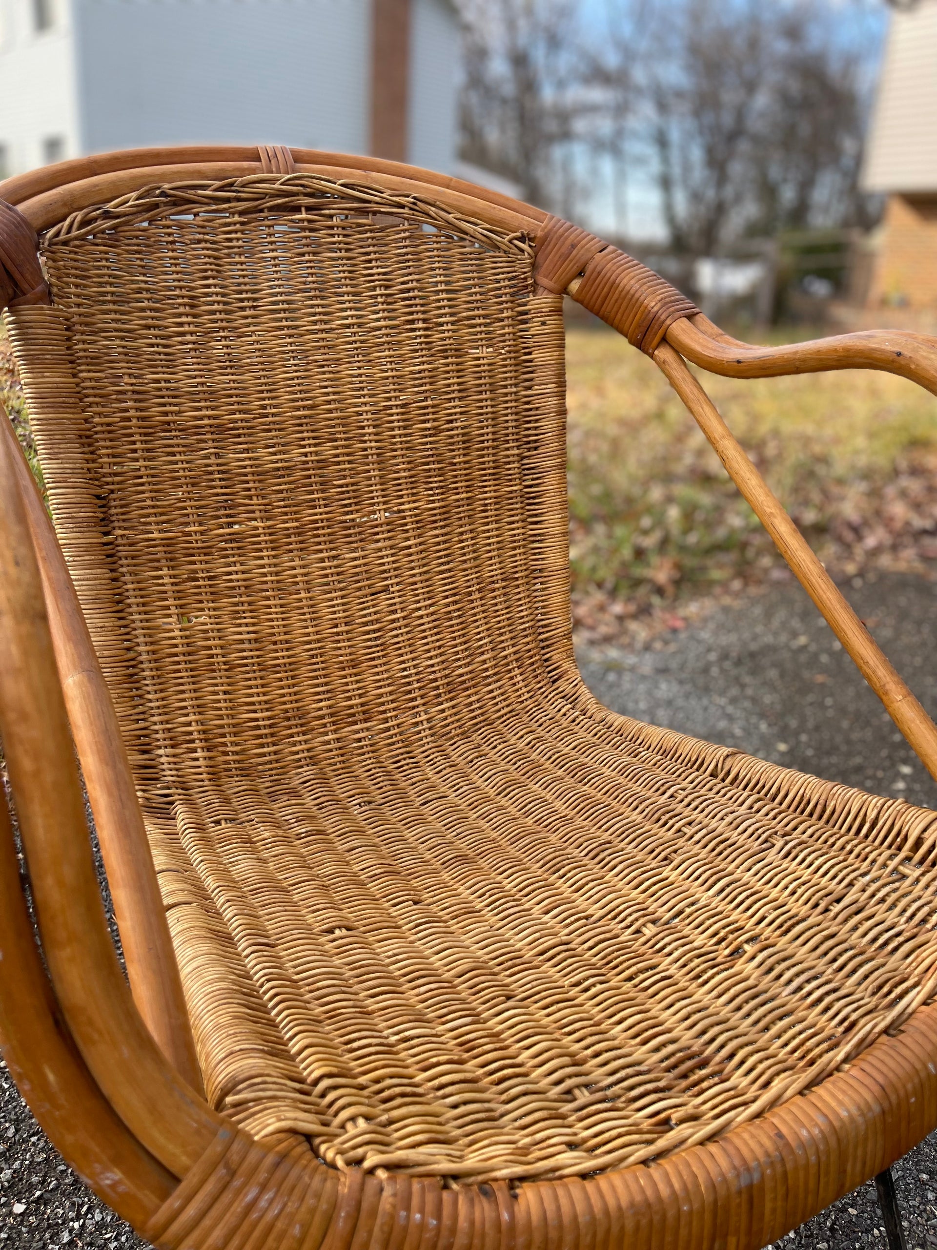 Arthur Umanoff Bamboo & Rattan Accent Chair