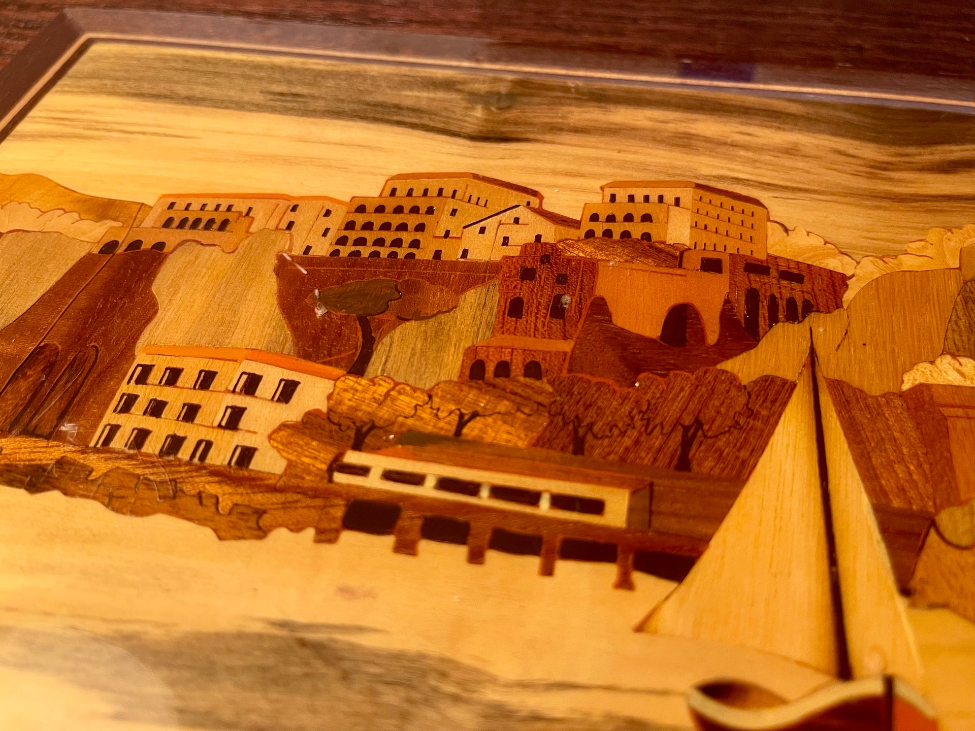 Vintage Parquetry Wood Inlaid Artwork