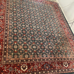 Vintage Aquamarine, Red and Blue Hand Knotted Area Rug