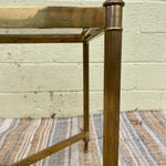 Smoked Glass and Brass Side Table