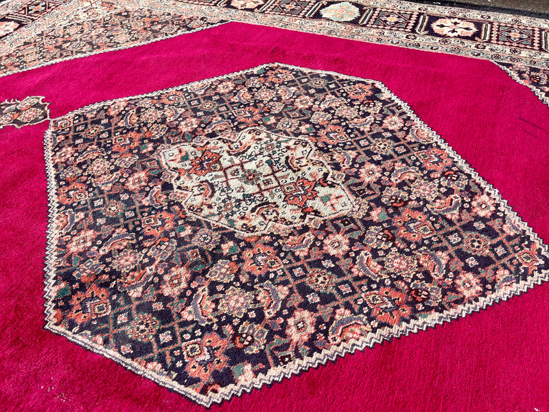 Large Red Oriental Hand-knotted Area Rug