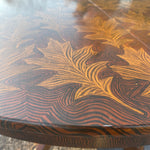 Rosewood Dining Table with Forestry Detail Painting by TL Moore