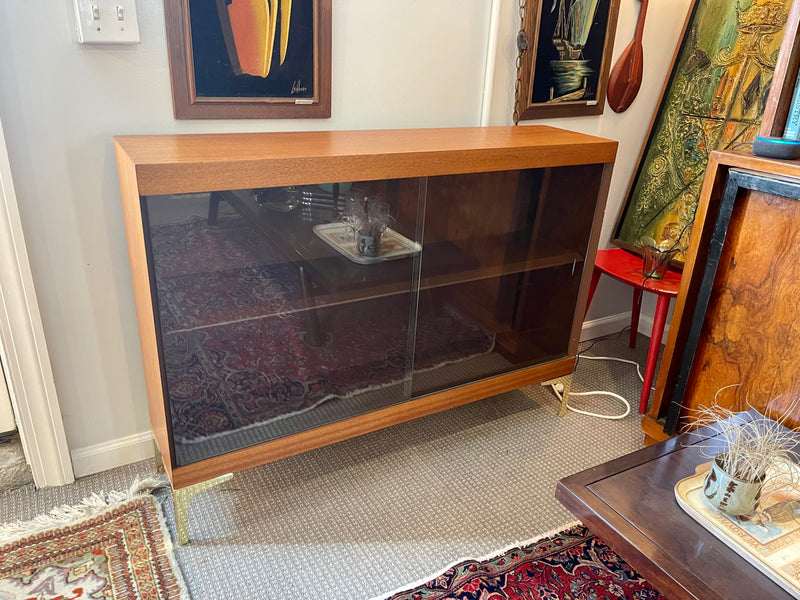 Martin Feinman MCM Glass-fronted Bookcase or Liquor Cabinet