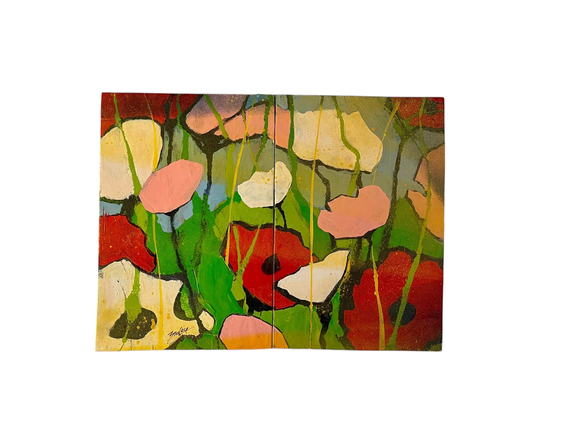 Alan Braley Mixed Media Floral Artwork