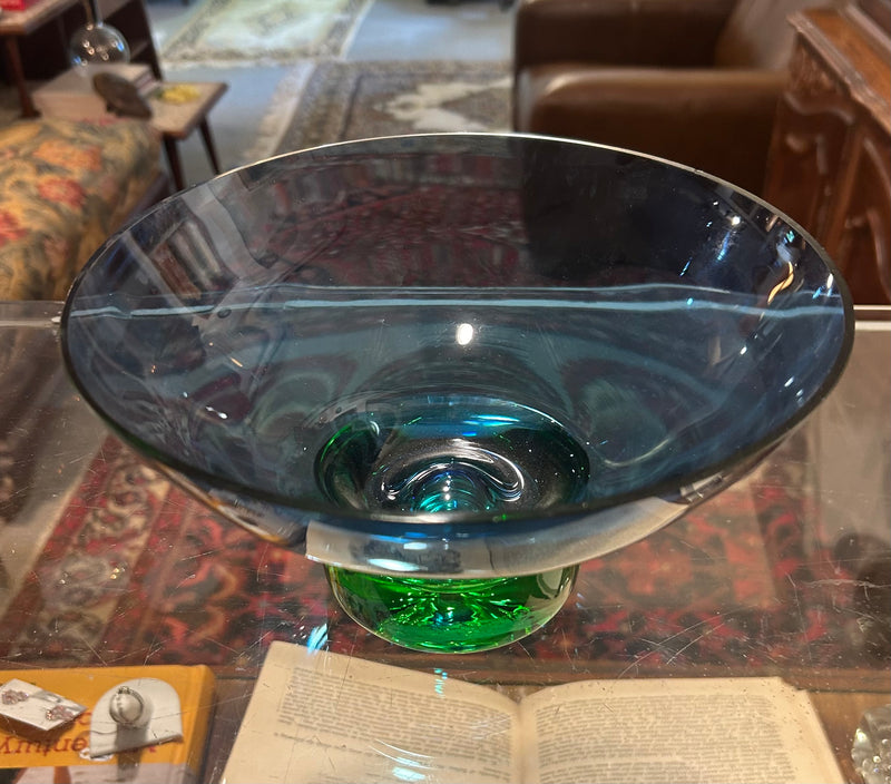 Postmodern Blue & Green Bowl by Bo Borgström for Åseda, Sweden, 1960s