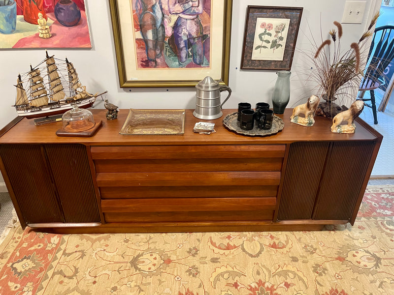 Lane First Edition Large Midcentury Modern Walnut Credenza or Sideboard