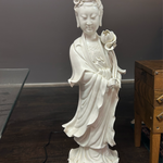 Blanc De Chine Porcelain Geisha Lamp