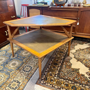 Two-tiered Midcentury Modern Corner Table