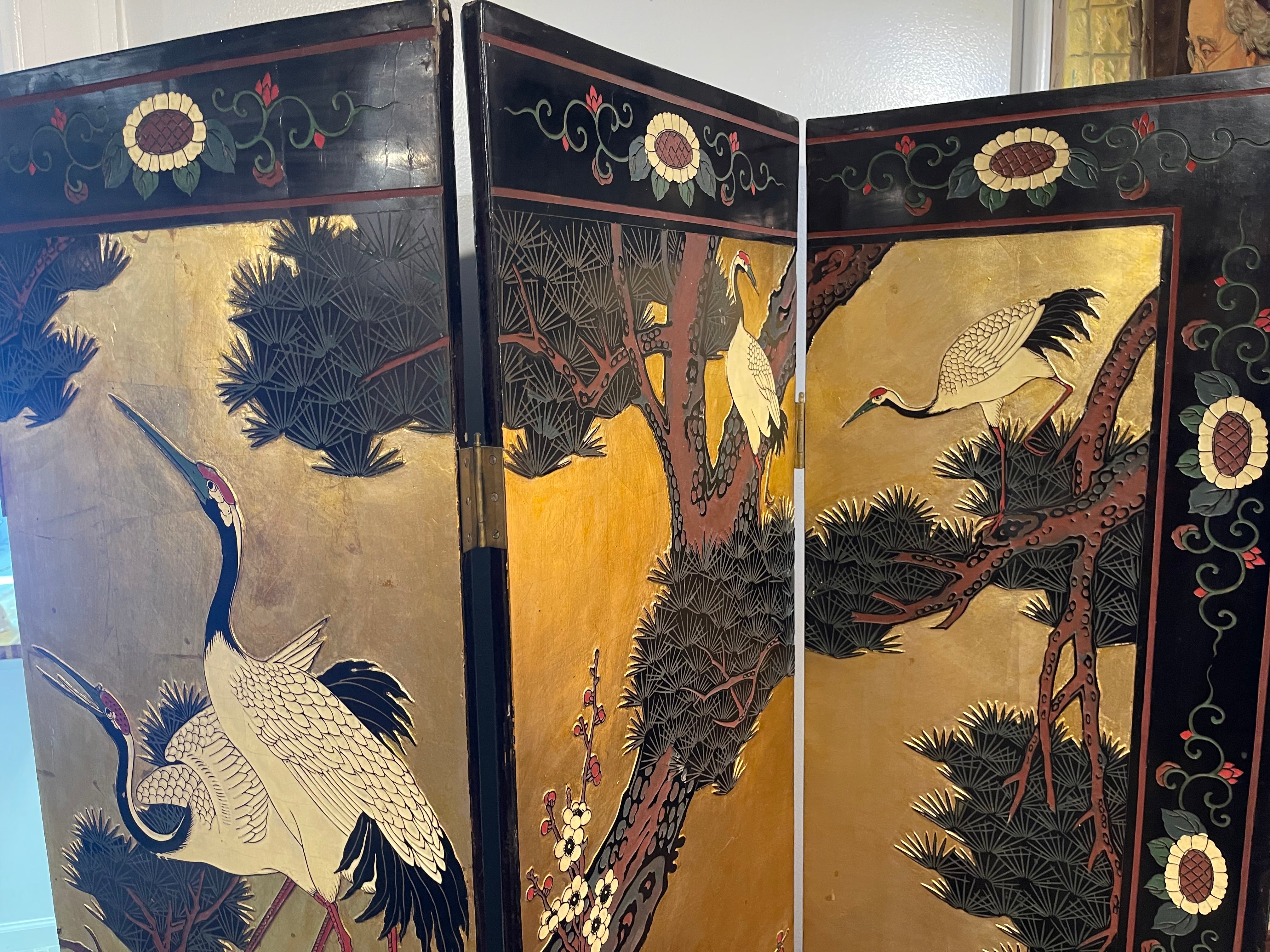 Screen Laquer Asiatic Black Lacquer Floor Screens – Magpie Reclamations