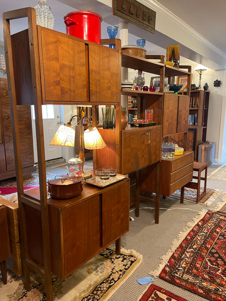 Scandinavian Modern-Style Modular Teak Wall Unit