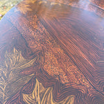 Rosewood Dining Table with Forestry Detail Painting by TL Moore