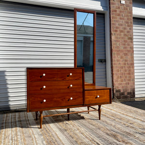 Midcentury Modern Chest of Drawers with Mirror by Harmony House