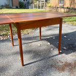 Scandinavian Modern Teak Petite Dining Table with Two Leaves