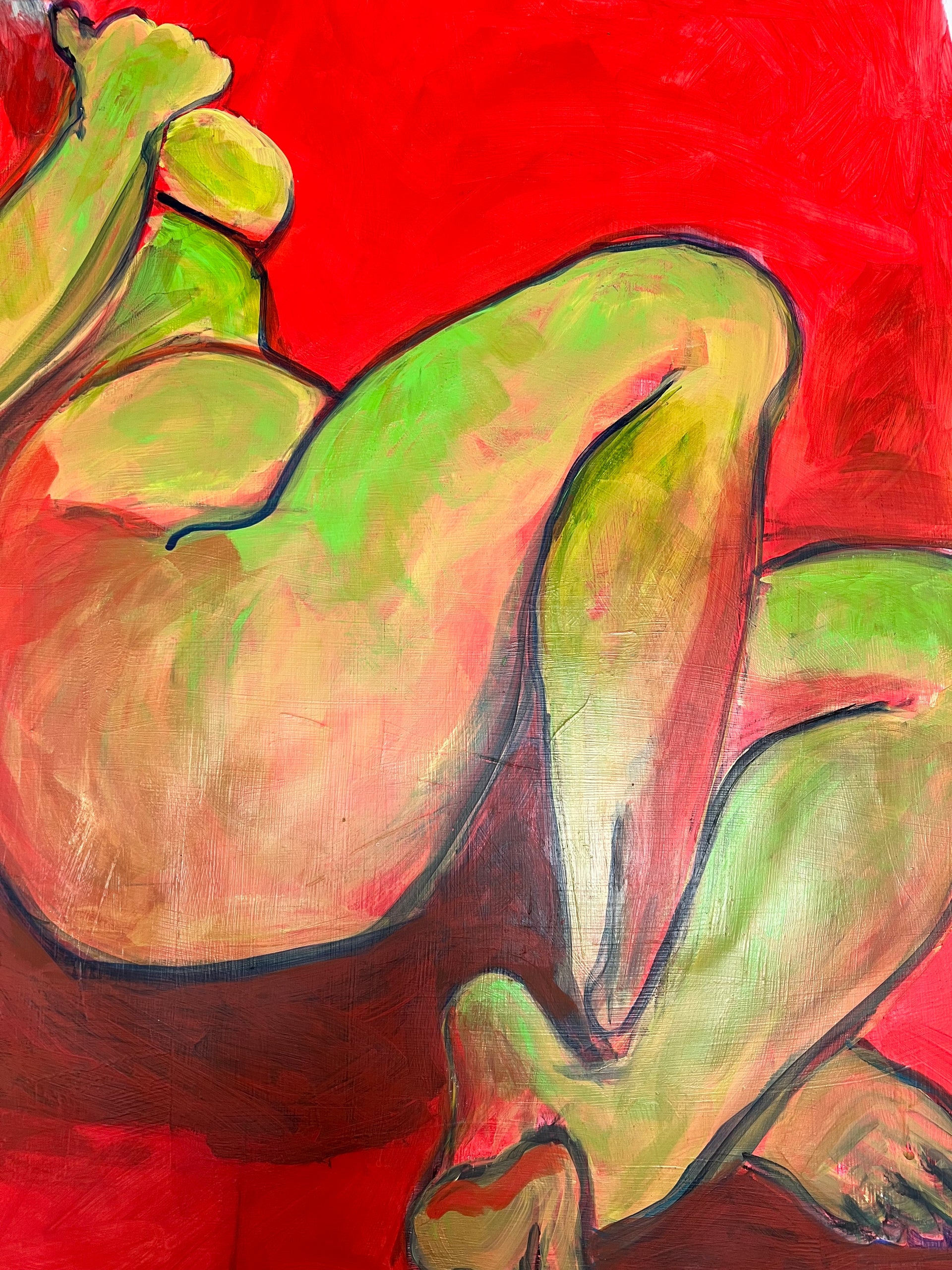 Red and Green Woman Acrylic (Nina Gelin-Meier Collection)
