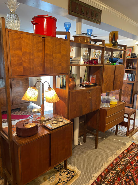 Scandinavian Modern-Style Modular Teak Wall Unit