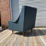 Midcentury Modern Reupholstered Blue Armchair