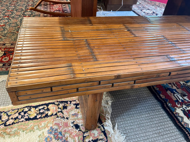 Vintage Handmade Bamboo Bench