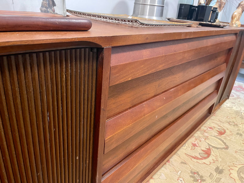 Lane First Edition Large Midcentury Modern Walnut Credenza or Sideboard